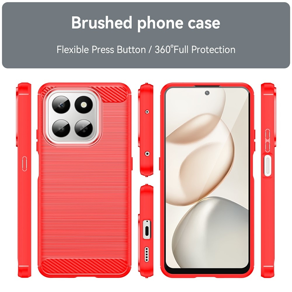 Carbon odolný gélový obal na Honor 400 Smart 5G/4G/Honor X7d - červený