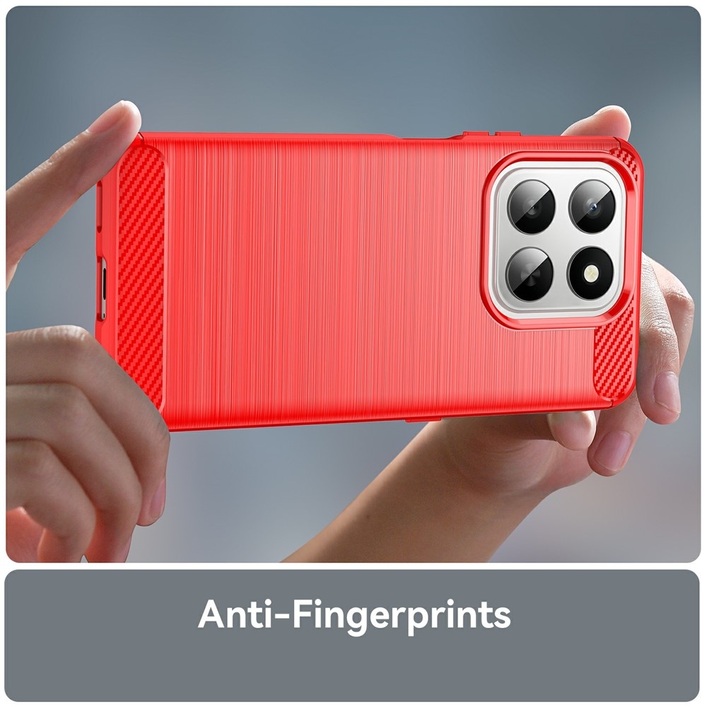 Carbon odolný gélový obal na Honor 400 Smart 5G/4G/Honor X7d - červený