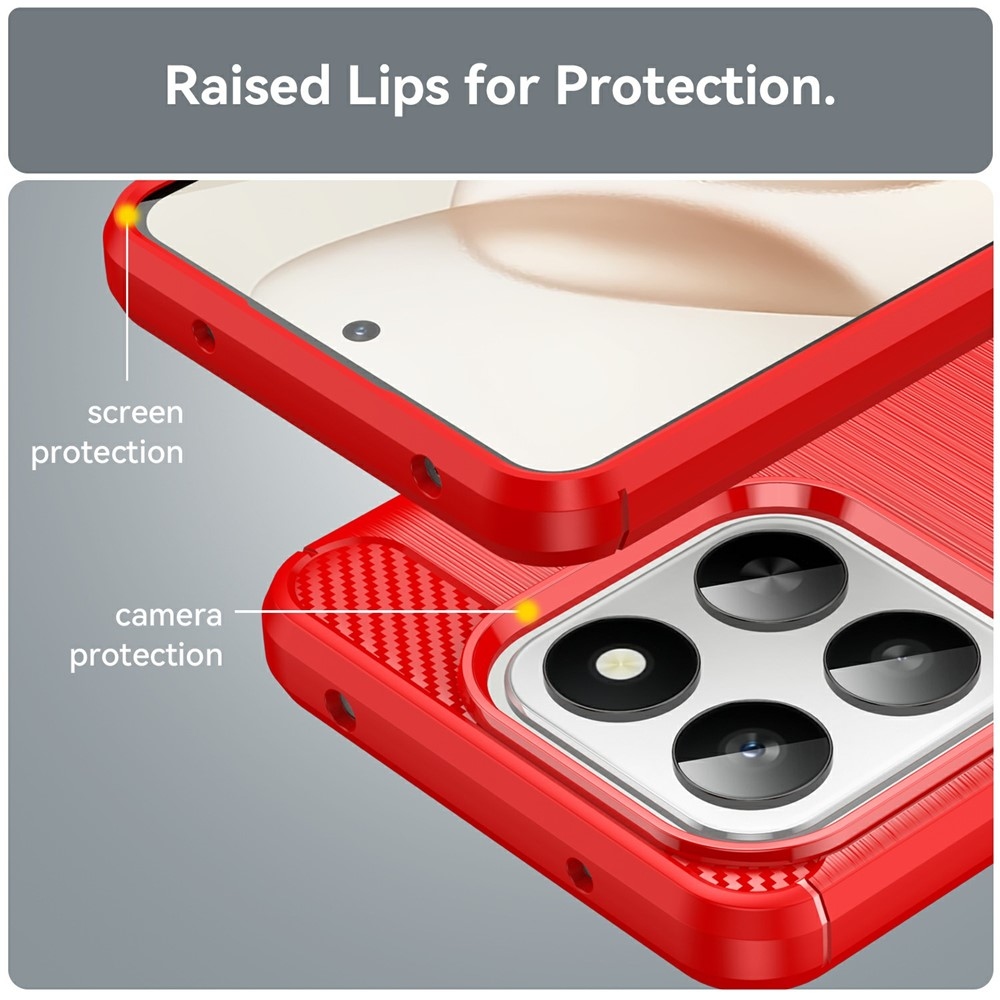 Carbon odolný gélový obal na Honor 400 Smart 5G/4G/Honor X7d - červený