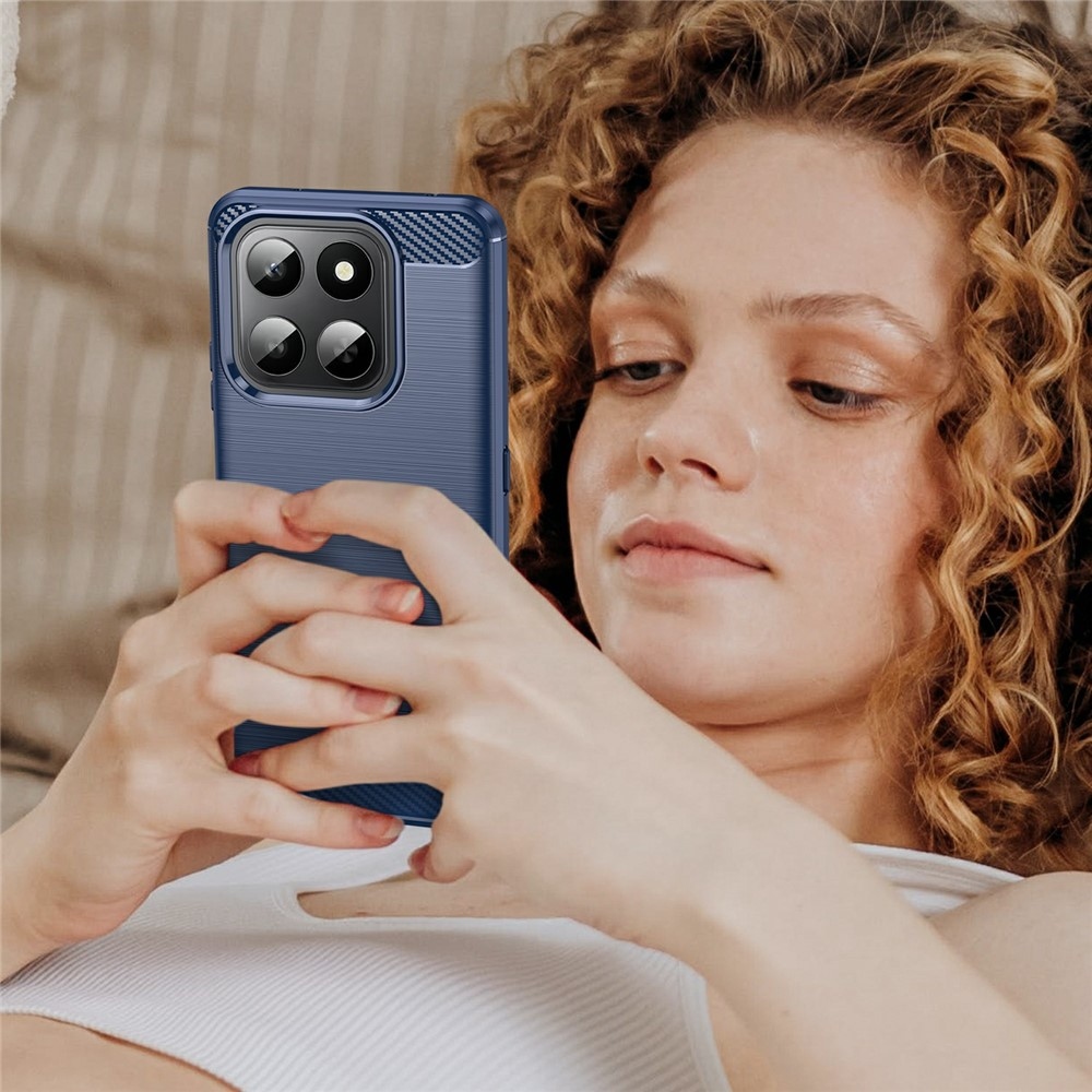 Carbon odolný gélový obal na Honor 400 Smart 5G/4G/Honor X7d - modrý