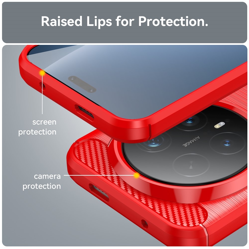 Carbon odolný gélový obal na Honor Magic 8 Pro 5G - červený