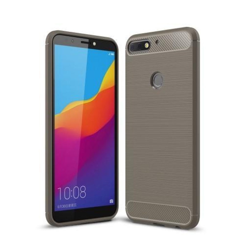 Carbon odolný gélový obal na Huawei Y7 Prime (2018) - sivý