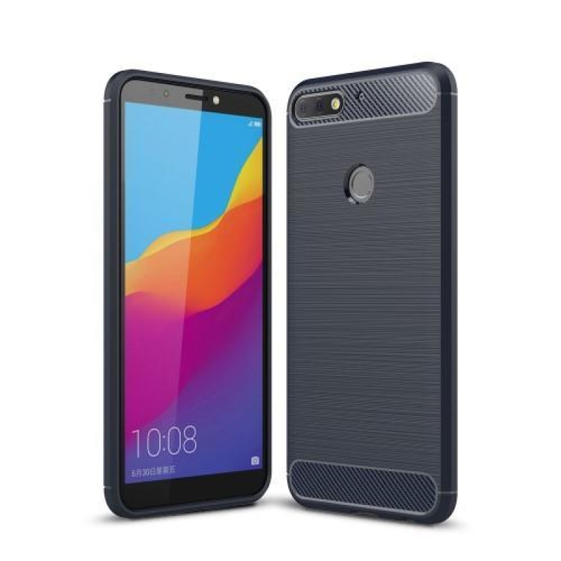 Carbon odolný gélový obal na Huawei Y7 Prime (2018) - tmavomodrý