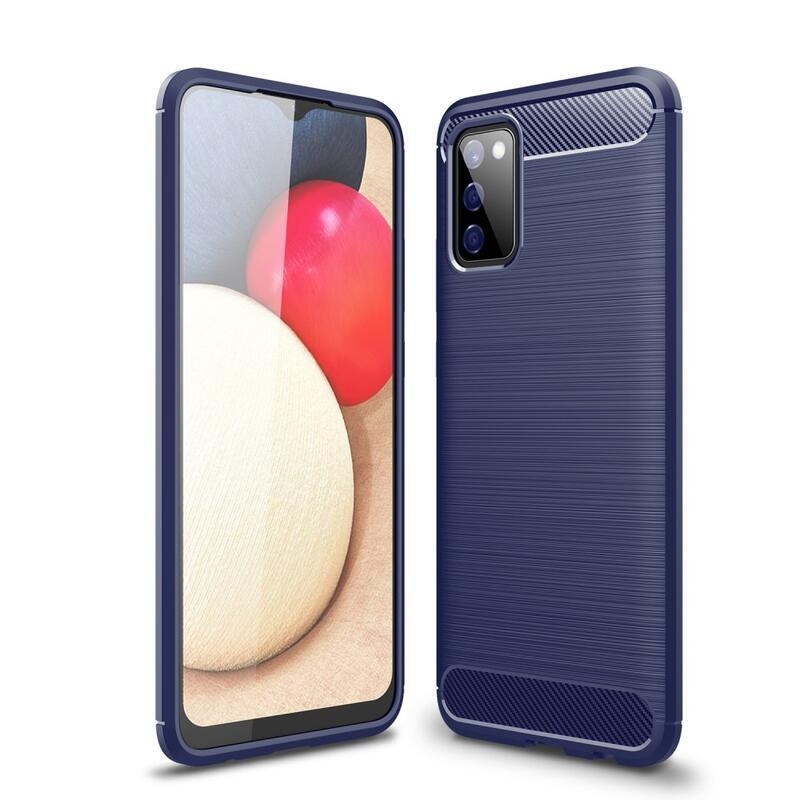 Carbon odolný gélový obal na mobil Samsung Galaxy A02s (164.2x75.9x9.1mm) - modrý