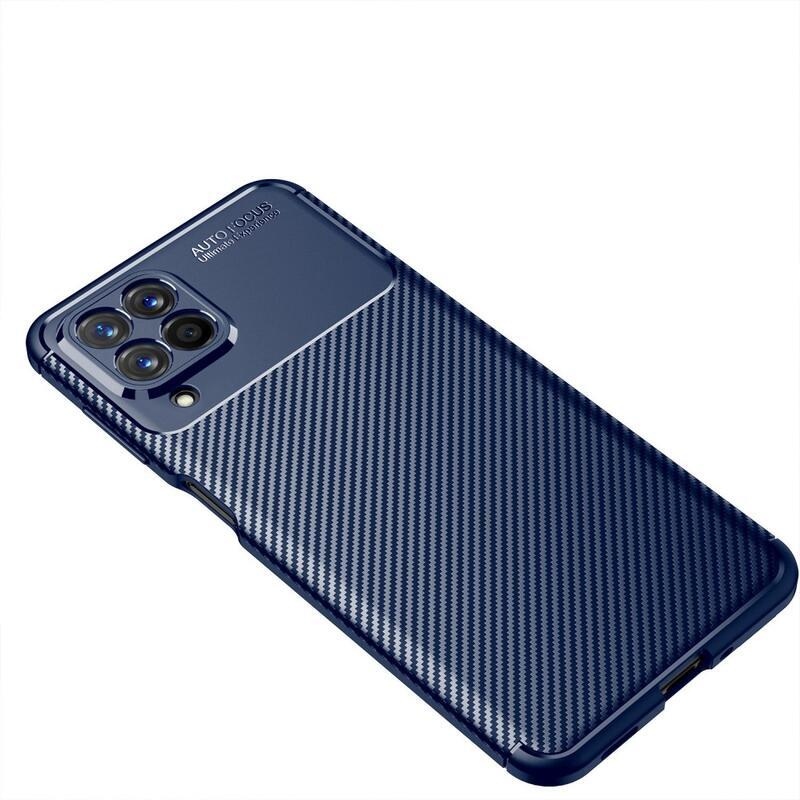 Carbon odolný gélový obal na mobil Samsung Galaxy M53 5G - modrý