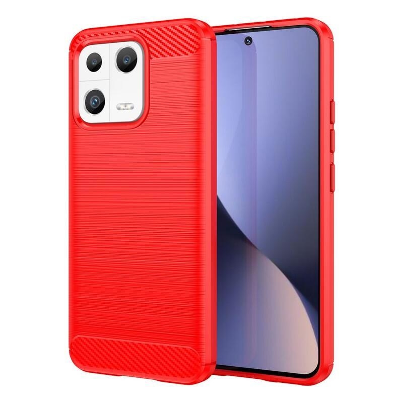 Carbon odolný gélový obal na mobil Xiaomi 13 - červený