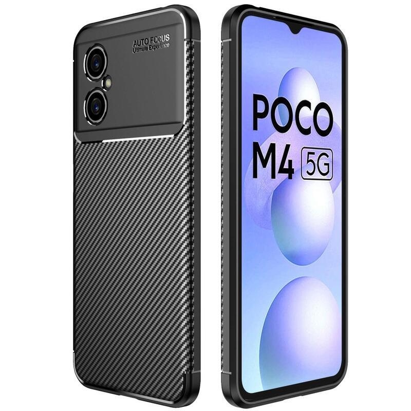 Carbon odolný gélový obal na mobil Xiaomi Poco M4 5G - čierny