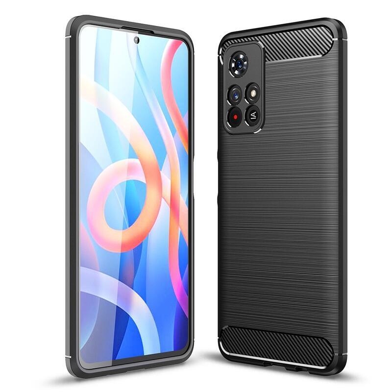 Carbon odolný gélový obal na mobil Xiaomi Poco M4 Pro 5G/Redmi Note 11S 5G - čierny