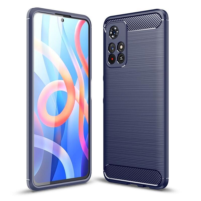 Carbon odolný gélový obal na mobil Xiaomi Poco M4 Pro 5G/Redmi Note 11S 5G - modrý