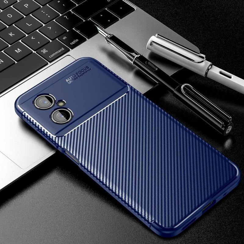 Carbon odolný gélový obal na mobil Xiaomi Poco M5 - modrý