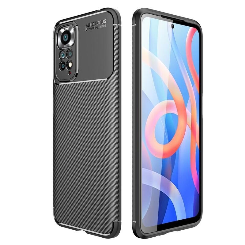 Carbon odolný gélový obal na mobil Xiaomi Redmi Note 11 4G/Note 11S 4G - čierny