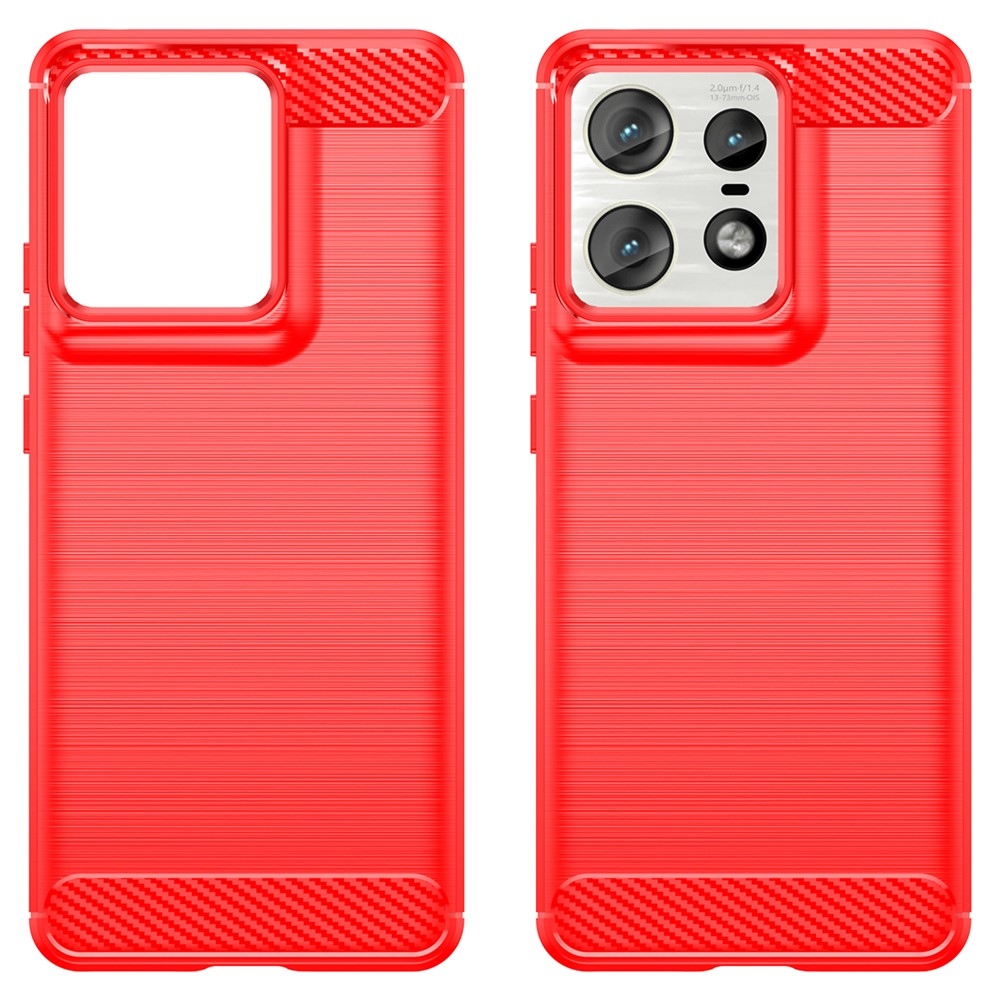 Carbon odolný gélový obal na Motorola Edge 50 Pro 5G - červený