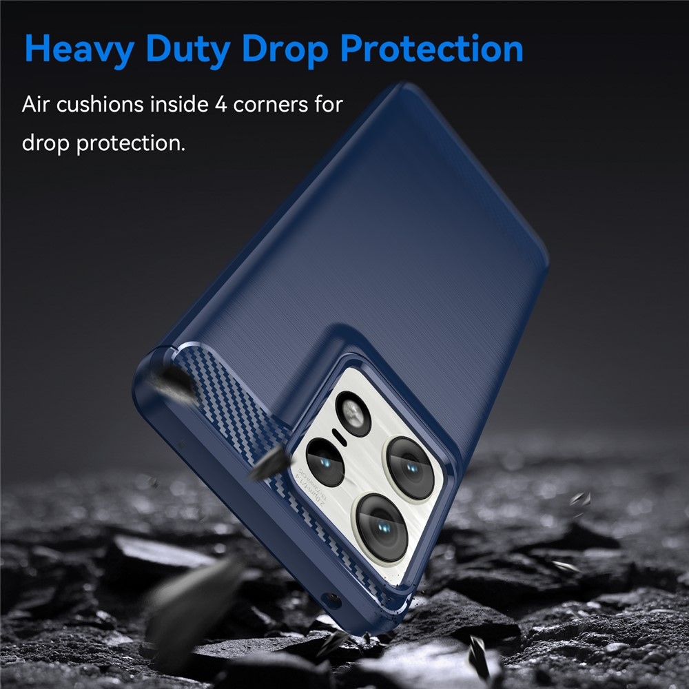 Carbon odolný gélový obal na Motorola Edge 50 Pro 5G - modrý