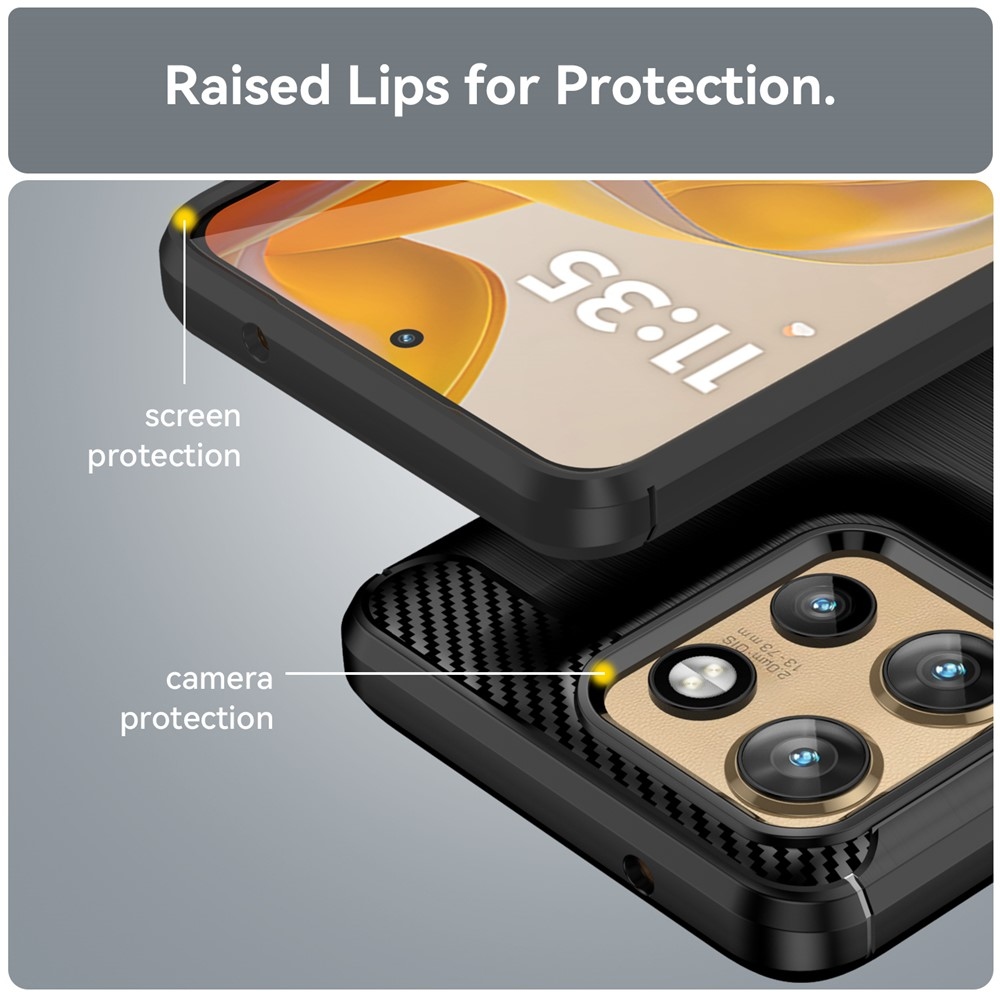 Carbon odolný gélový obal na Motorola Edge 60 Neo 5G/50 Neo 5G - čierny