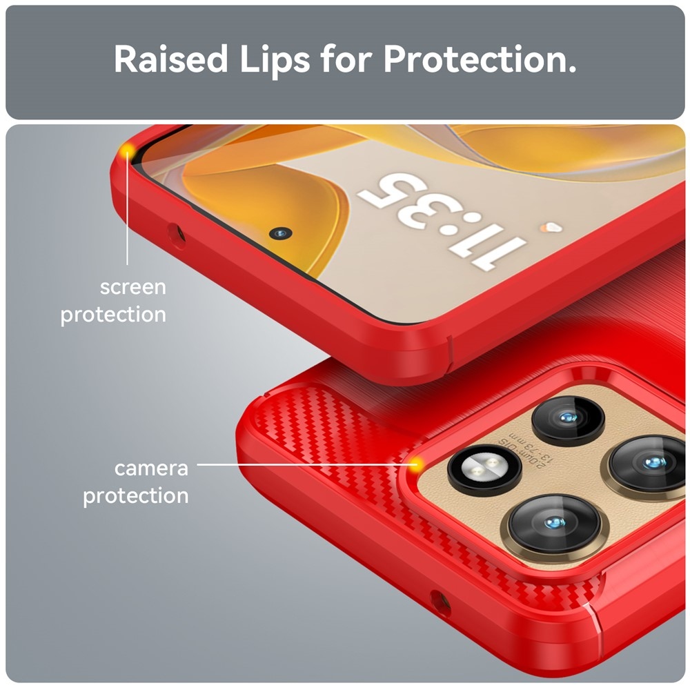 Carbon odolný gélový obal na Motorola Edge 60 Neo 5G/50 Neo 5G - červený