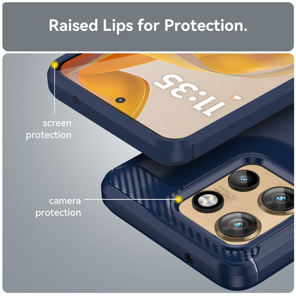 Carbon odolný gélový obal na Motorola Edge 60 Neo 5G/50 Neo 5G - modrý