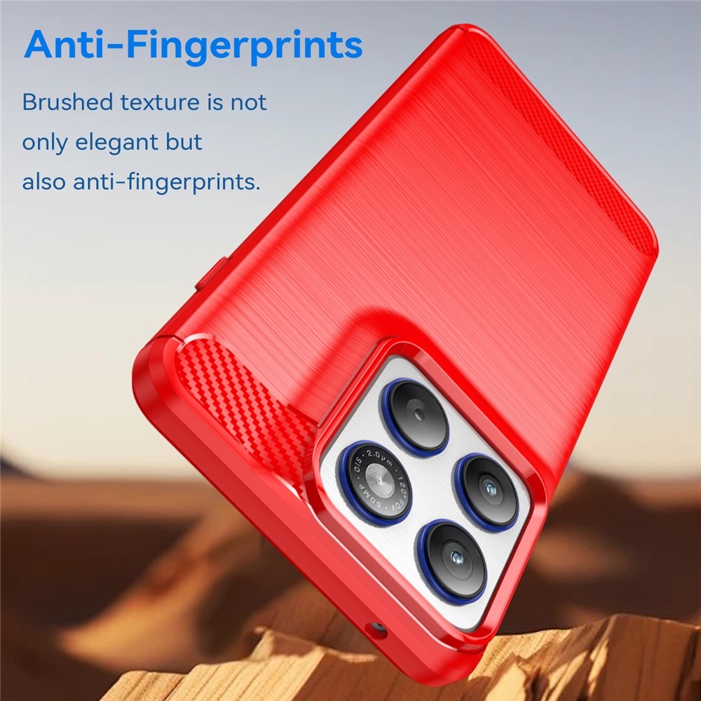 Carbon odolný gélový obal na Motorola Edge 70 5G - červený