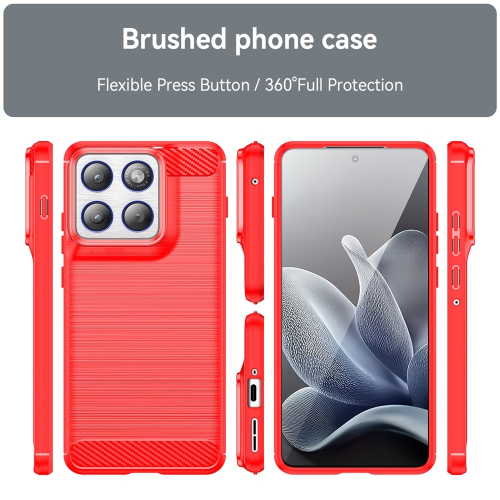 Carbon odolný gélový obal na Motorola Edge 70 5G - červený