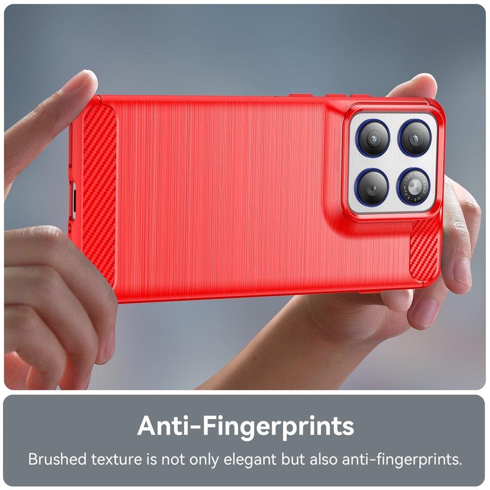 Carbon odolný gélový obal na Motorola Edge 70 5G - červený