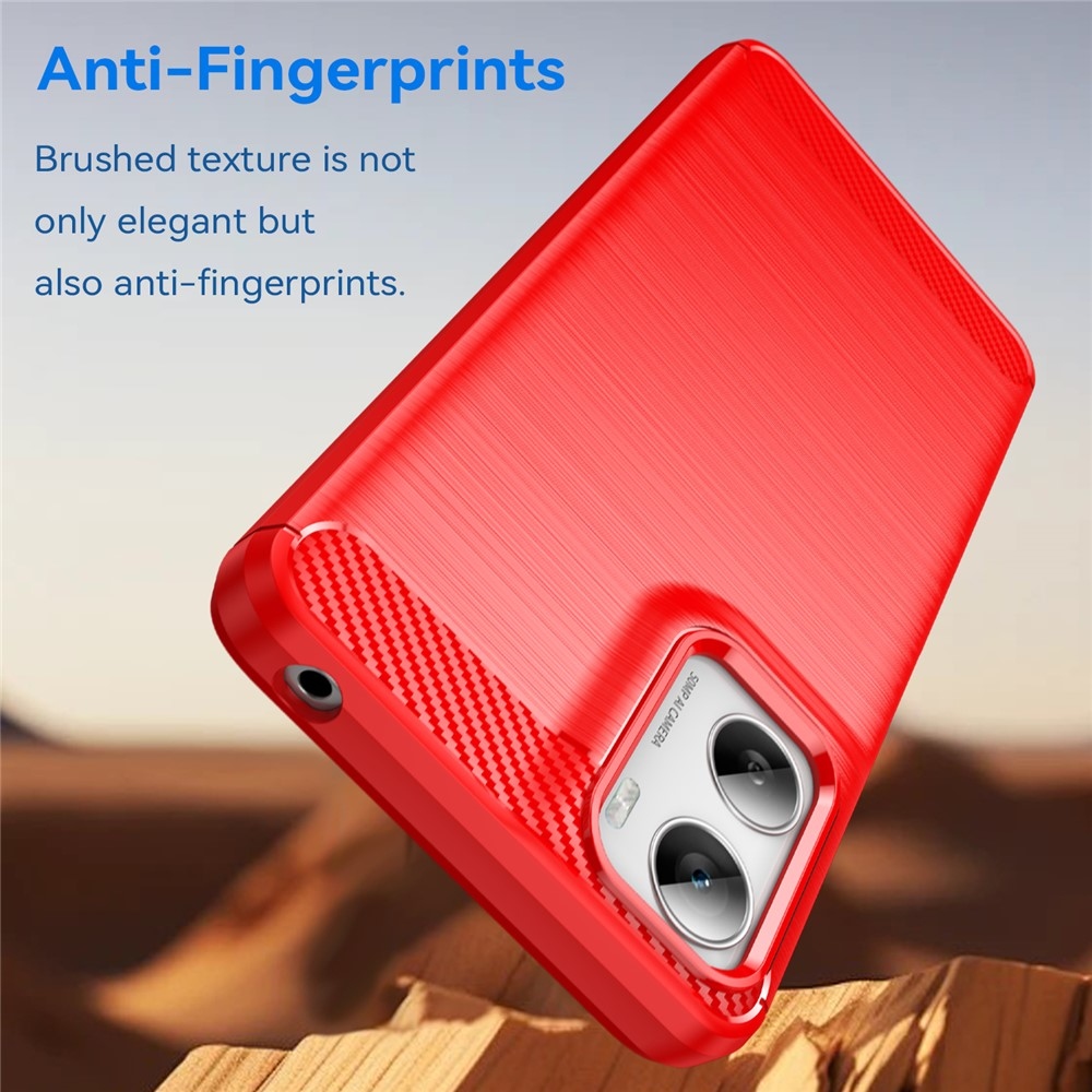 Carbon odolný gélový obal na Motorola Moto G06/G06 Power - červený