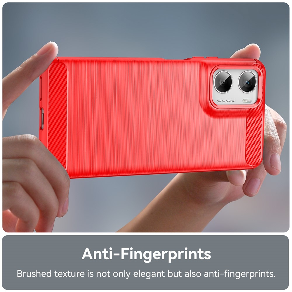 Carbon odolný gélový obal na Motorola Moto G06/G06 Power - červený