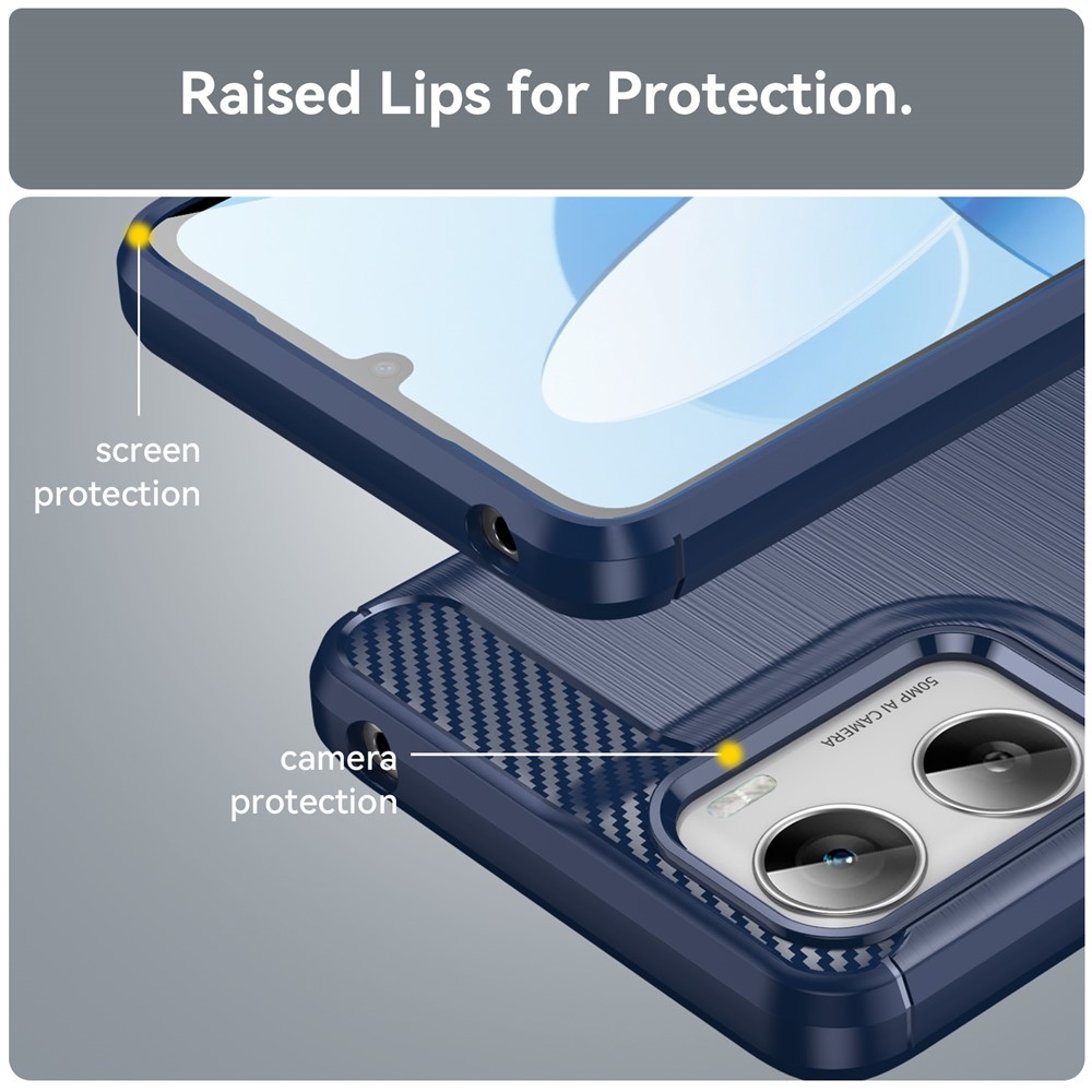 Carbon odolný gélový obal na Motorola Moto G06/G06 Power - modrý