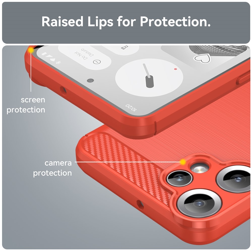 Carbon odolný gélový obal na Nothing CMF Phone 2 Pro - červený