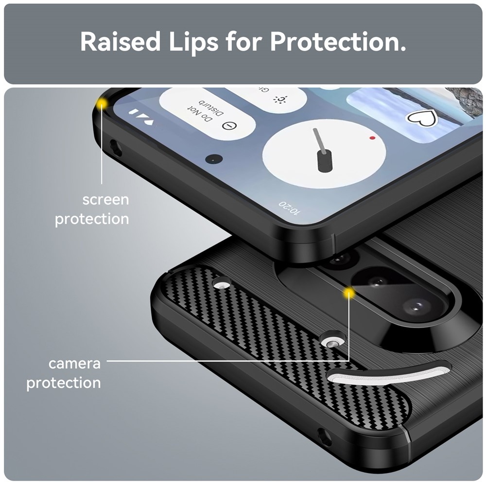 Carbon odolný gélový obal na Nothing Phone (3a) - čierny