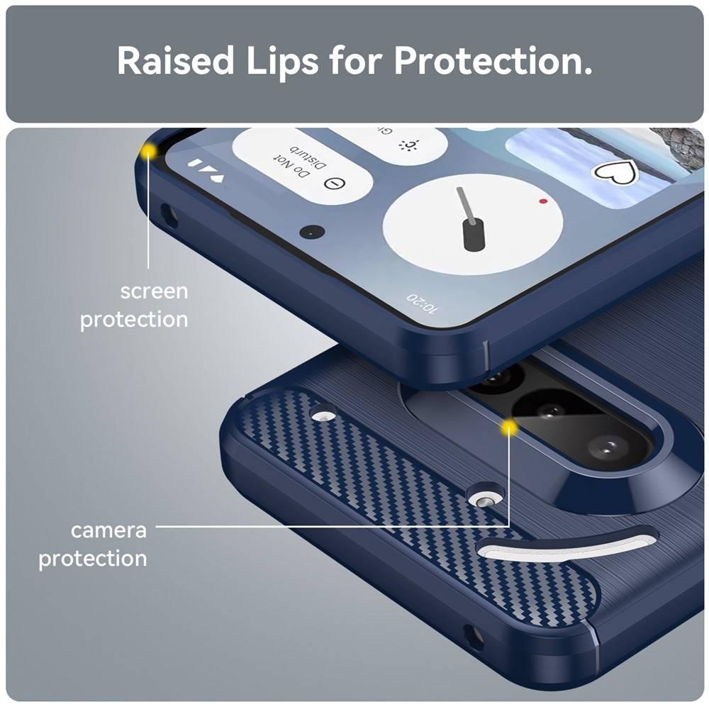 Carbon odolný gélový obal na Nothing Phone (3a) - modrý