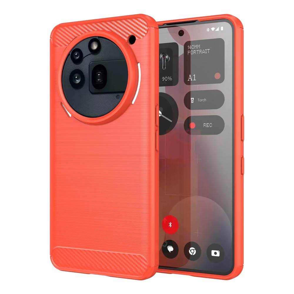 Carbon odolný gélový obal na Nothing Phone (3a) Pro - červený