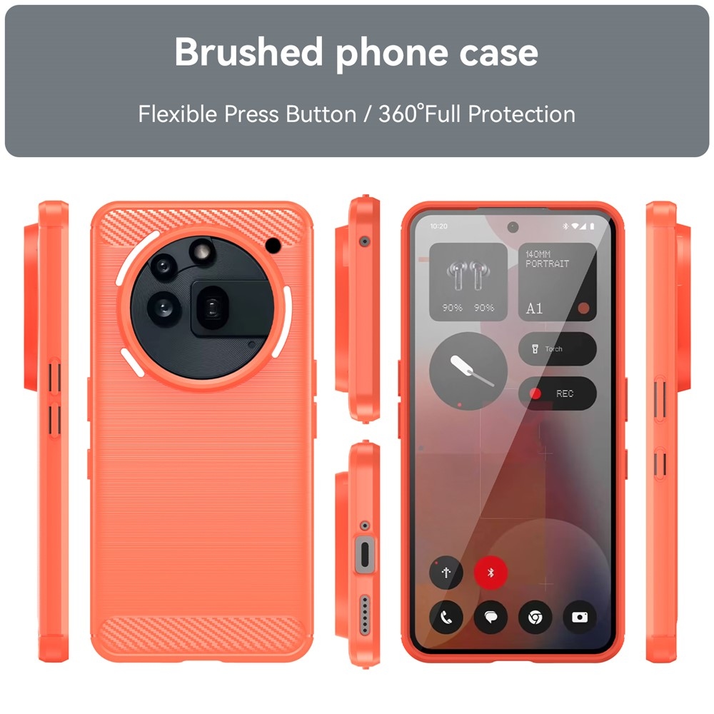Carbon odolný gélový obal na Nothing Phone (3a) Pro - červený