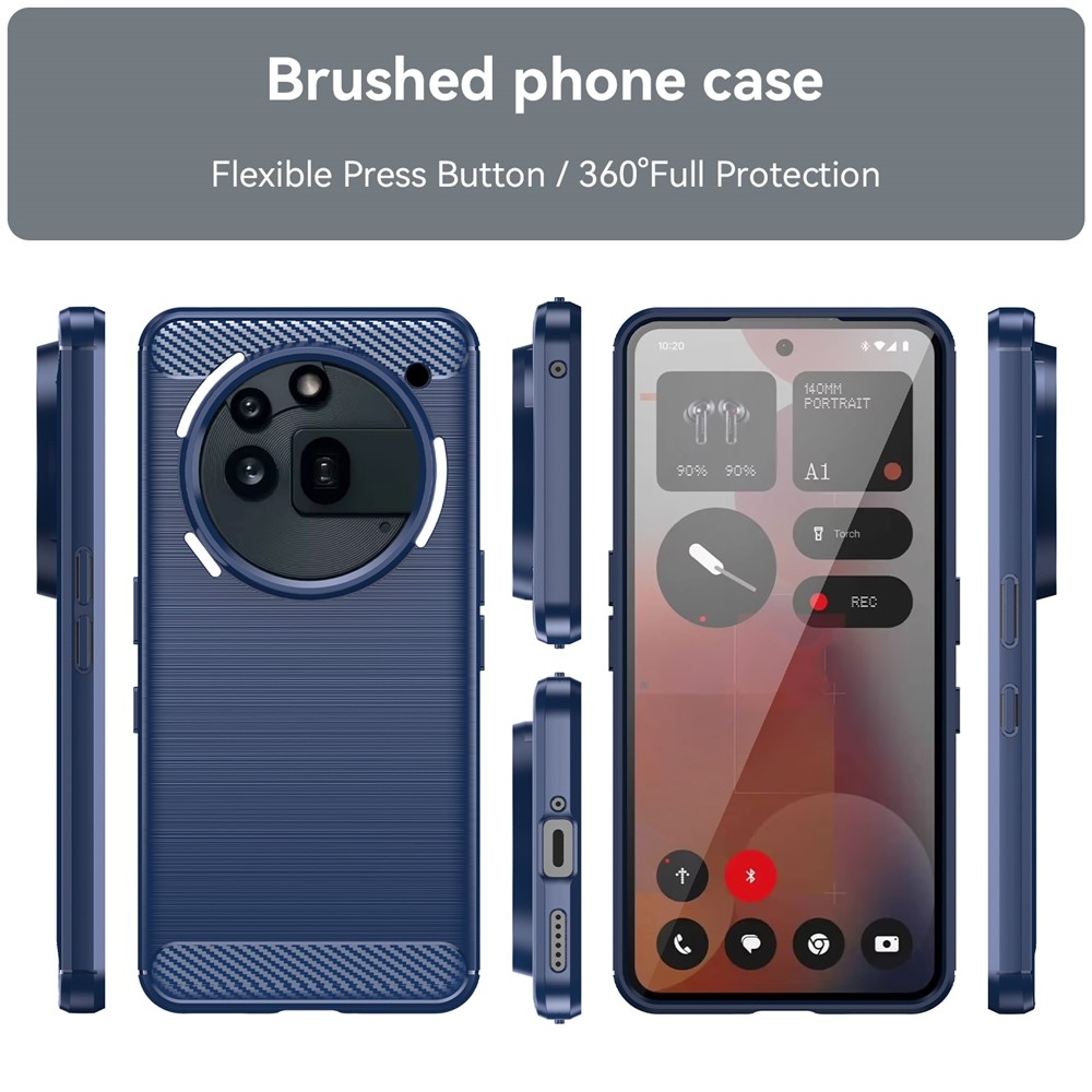 Carbon odolný gélový obal na Nothing Phone (3a) Pro - modrý
