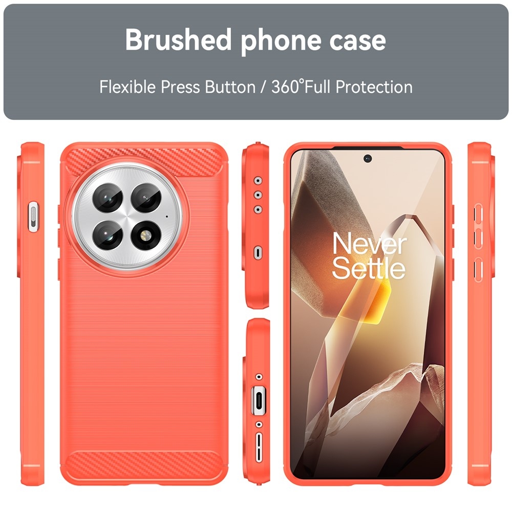 Carbon odolný gélový obal na OnePlus 13 - červený