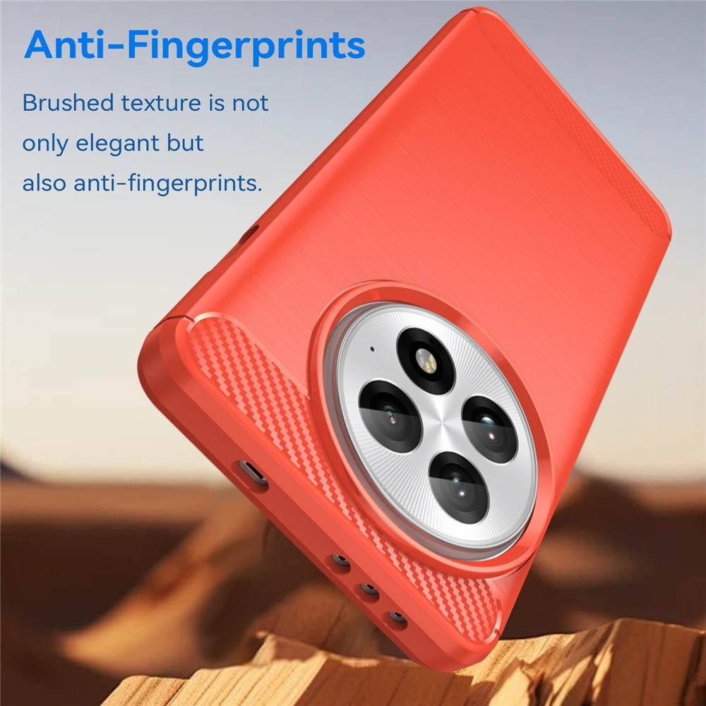 Carbon odolný gélový obal na OnePlus 13 - červený