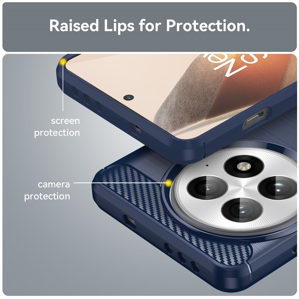 Carbon odolný gélový obal na OnePlus 13 - modrý