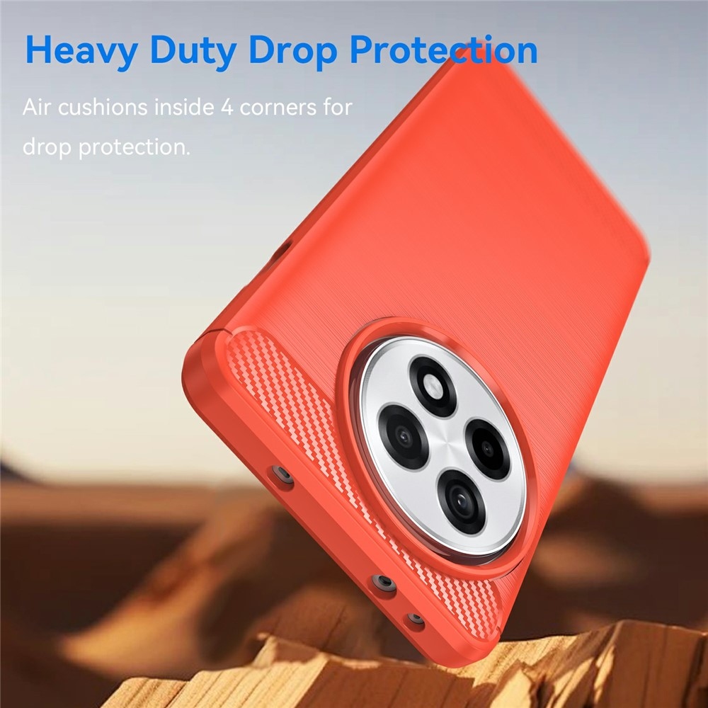 Carbon odolný gélový obal na OnePlus 13R 5G - červený