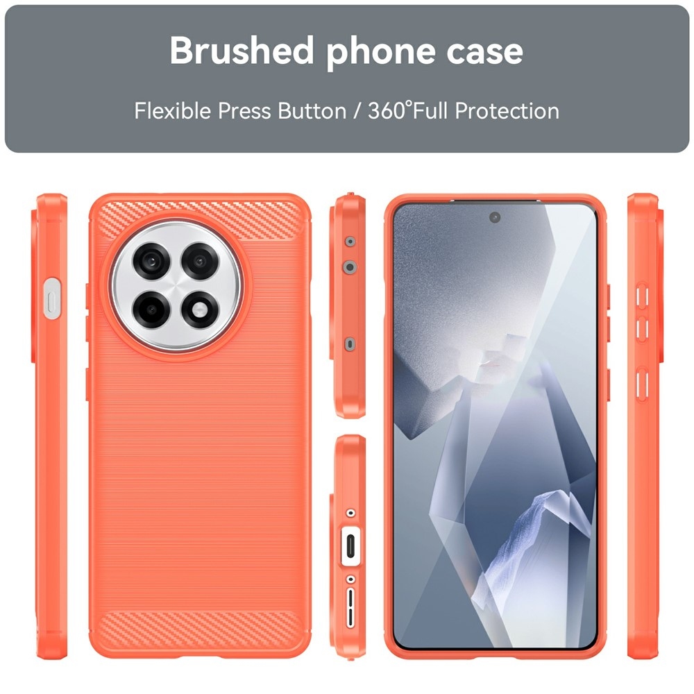 Carbon odolný gélový obal na OnePlus 13R 5G - červený