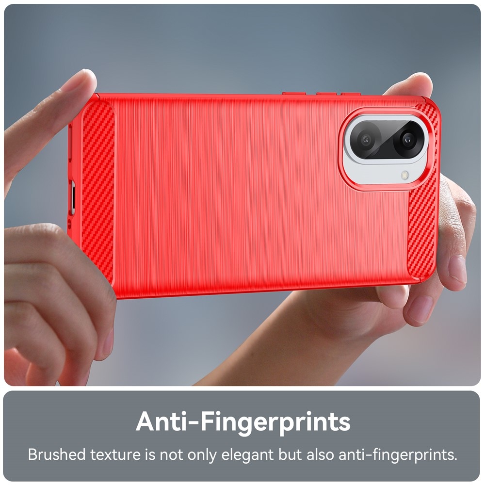 Carbon odolný gélový obal na OnePlus Nord CE5 5G - červený