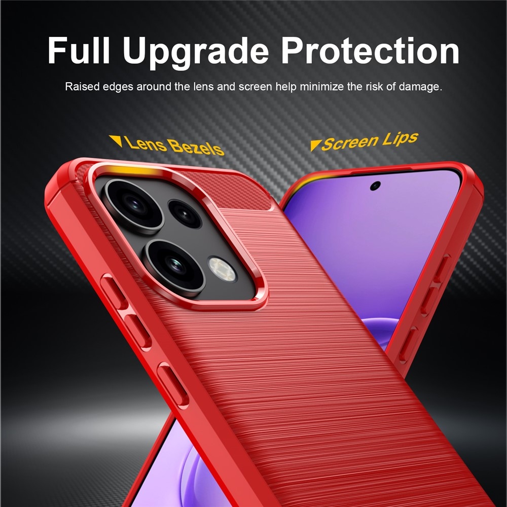 Carbon odolný gélový obal na Oppo Reno 16 FS 5G - červený