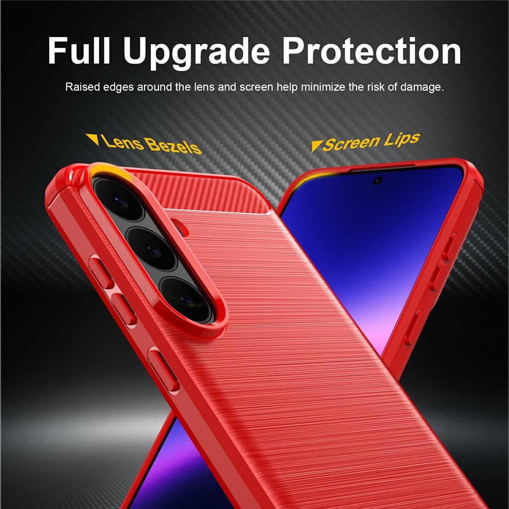 Carbon odolný gélový obal na Samsung Galaxy S26 FE - červený