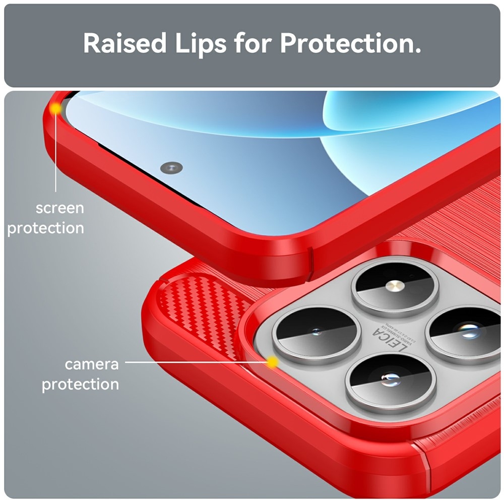 Carbon odolný gélový obal na Xiaomi 17 - červený