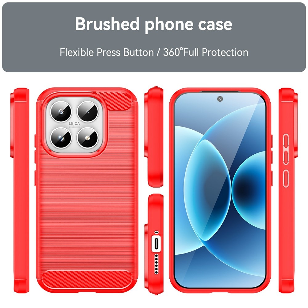 Carbon odolný gélový obal na Xiaomi 17 - červený