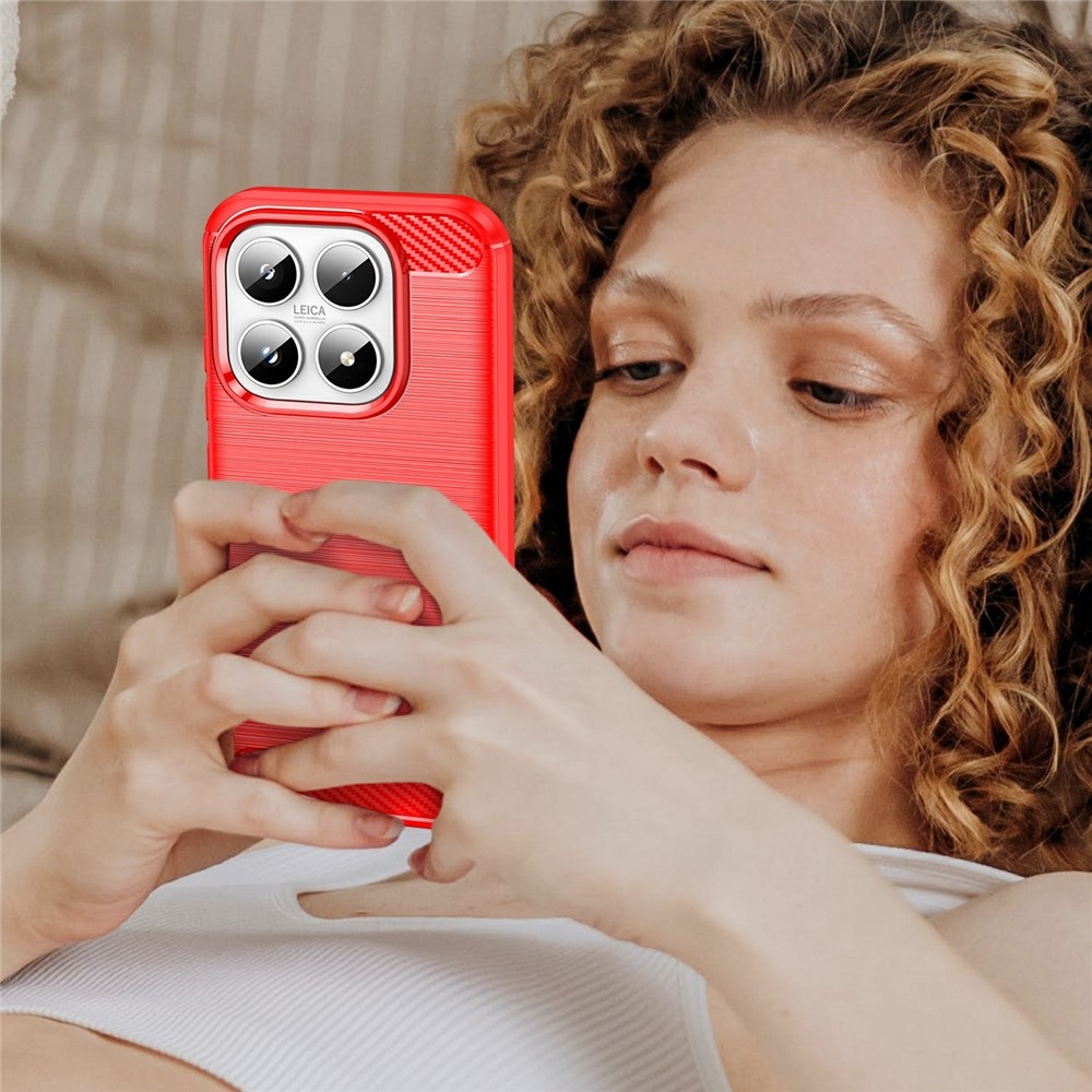 Carbon odolný gélový obal na Xiaomi 17 - červený