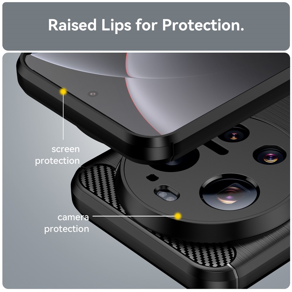 Carbon odolný gélový obal na Xiaomi 17 Ultra - čierny