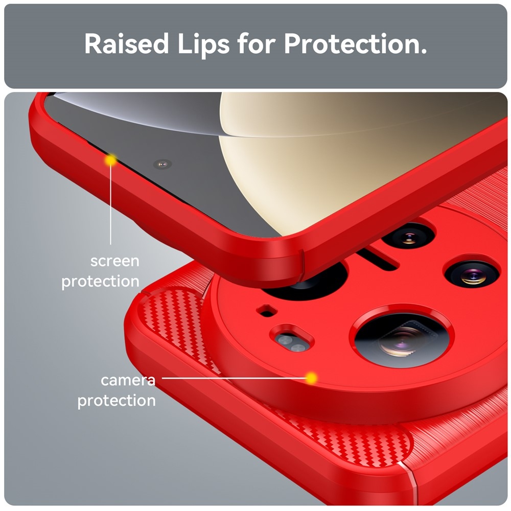 Carbon odolný gélový obal na Xiaomi 17 Ultra - červený