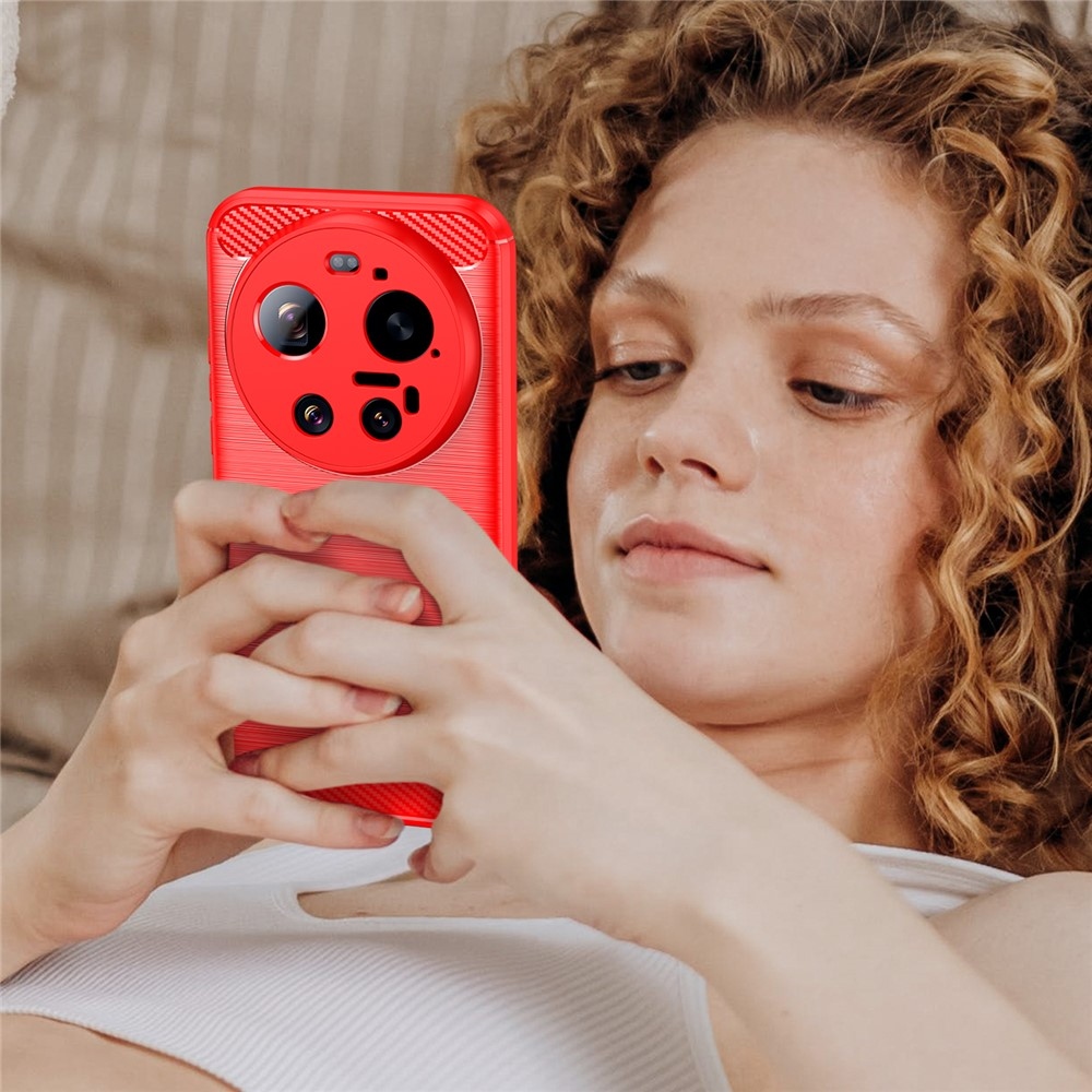 Carbon odolný gélový obal na Xiaomi 17 Ultra - červený