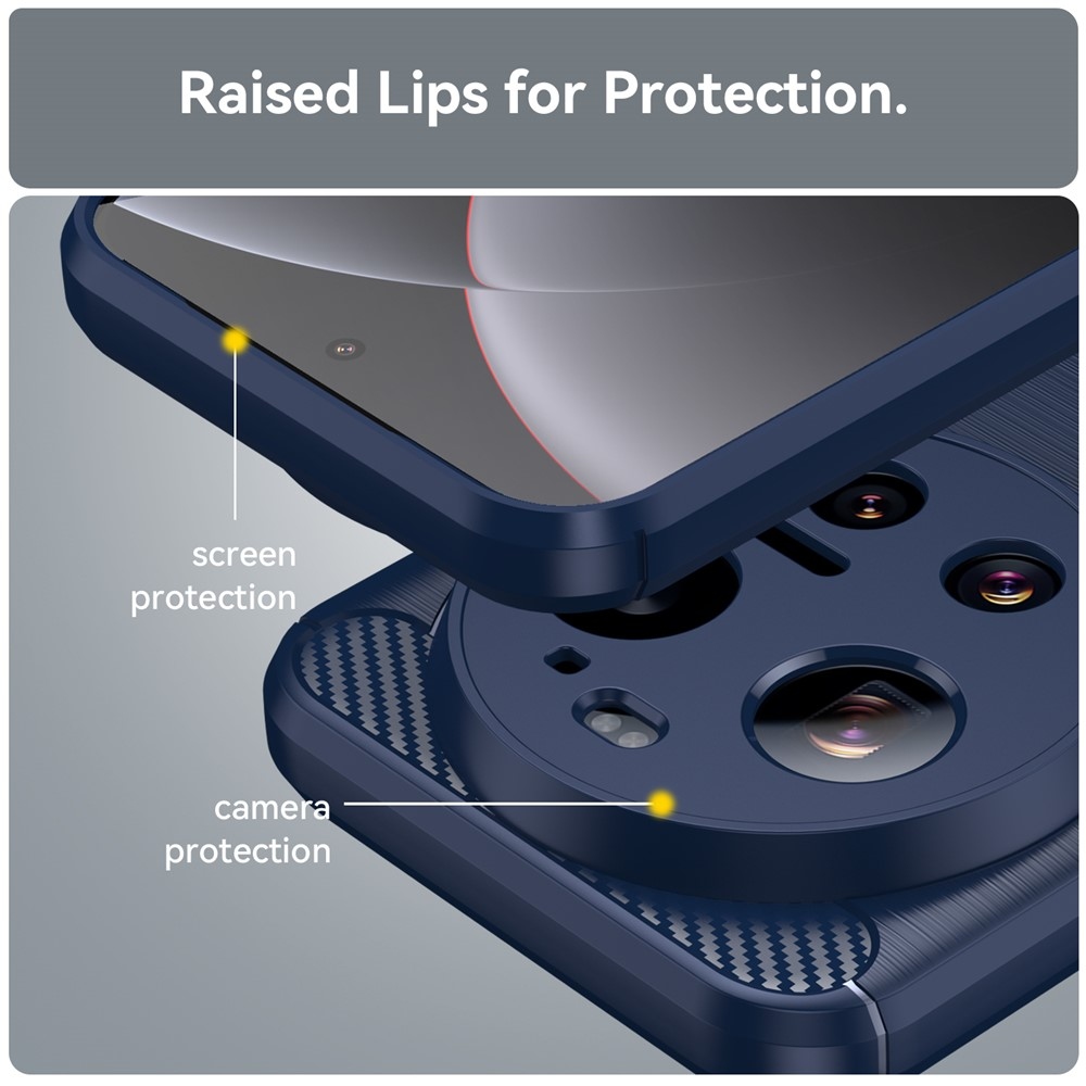 Carbon odolný gélový obal na Xiaomi 17 Ultra - modrý