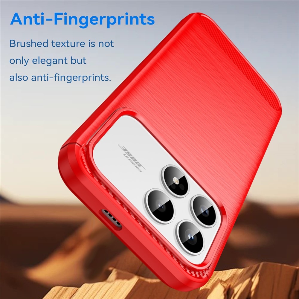 Carbon odolný gélový obal na Xiaomi Poco F8 Pro 5G - červený