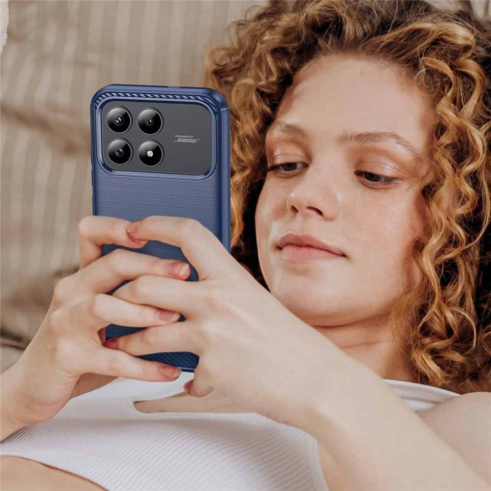 Carbon odolný gélový obal na Xiaomi Poco F8 Pro 5G - modrý