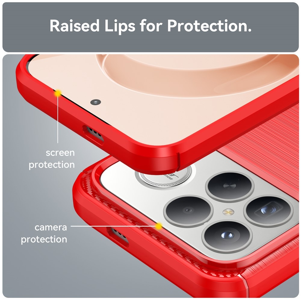 Carbon odolný gélový obal na Xiaomi Poco F8 Ultra 5G - červený